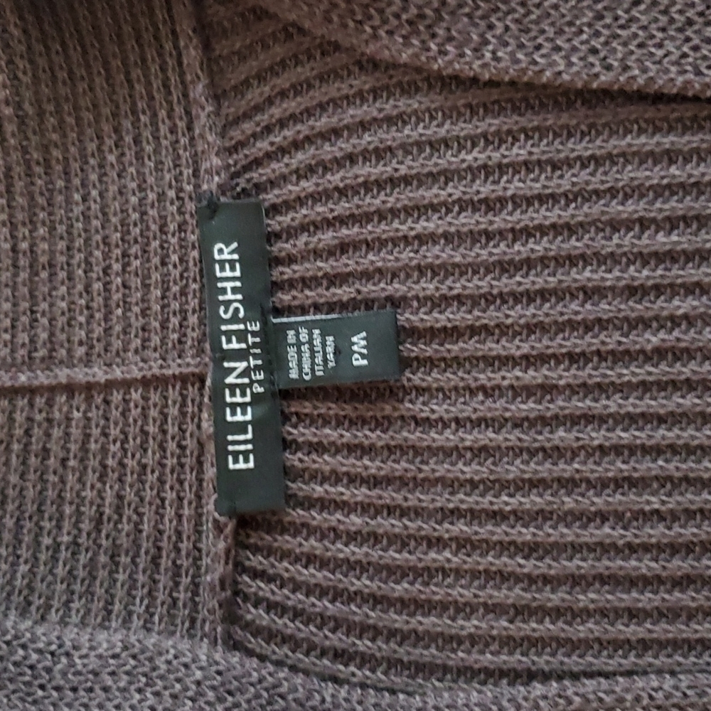 Eileen Fisher Cotton Blend Open Front Cardigan - Picture 6 of 8